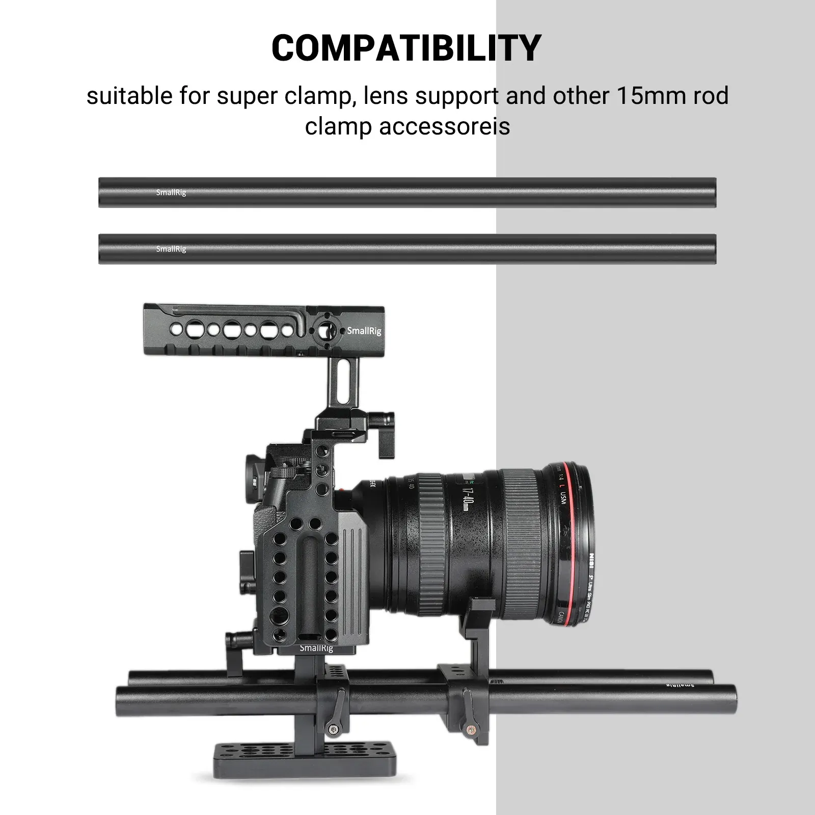 Piastra Base Per Treppiede Con Doppio Morsetto Da 15mm – Supporto Per Fotocamera DSLR E Gabbie