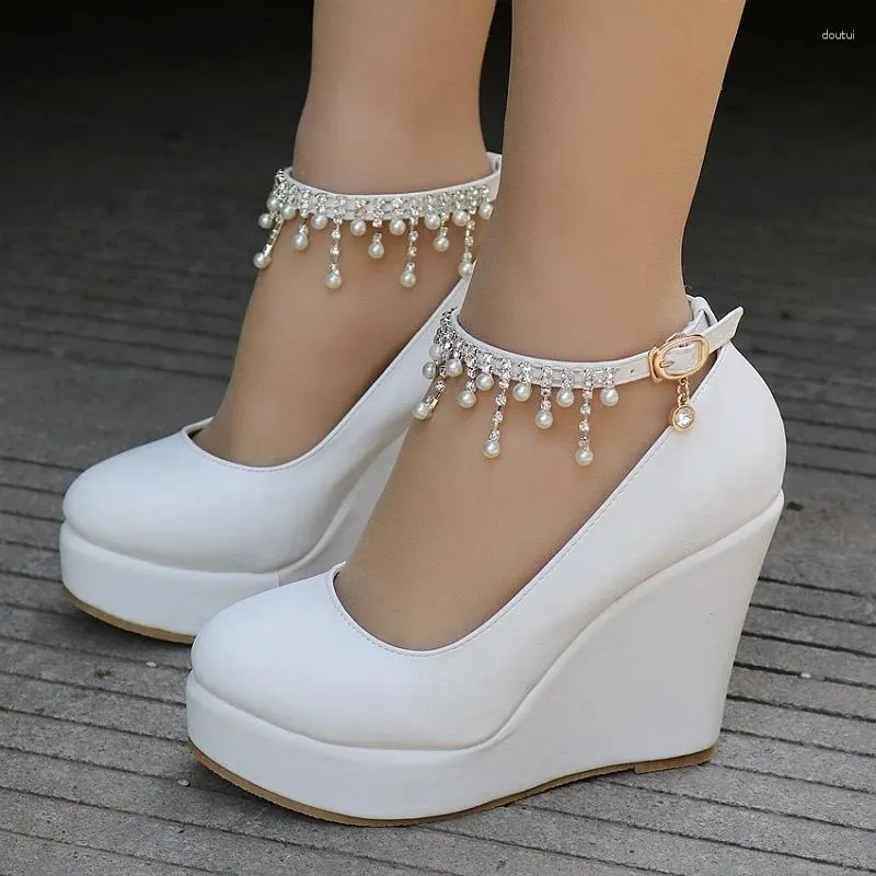 Pearl wedges shoes hot sale