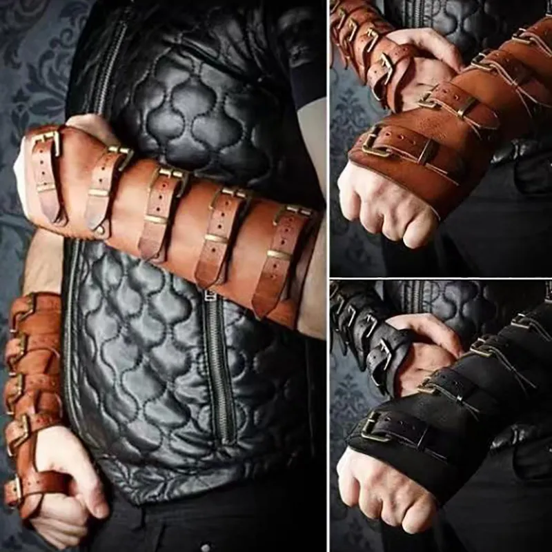 Leather Arm Guard / Bracer – Medieval Knight Costume Armor Cuff – LARP & Cosplay