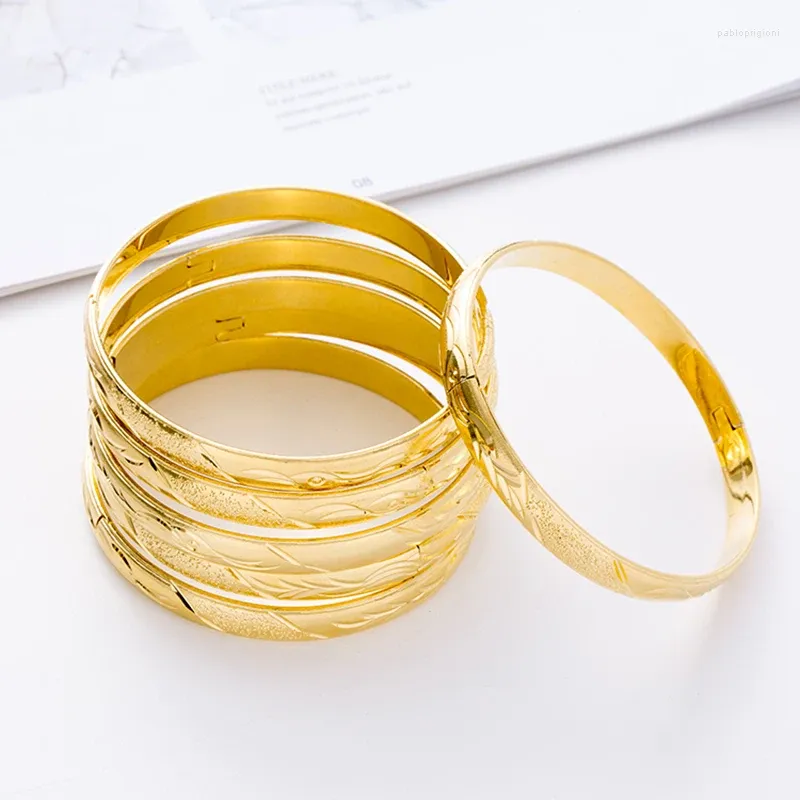 Braccialetto 8 MILLIMETRI 6 Pz/lotto Braccialetti D'oro Dubai Bracciale In Rame Africano e Braccialetti Gioielli Indiani Con Fascino Medio Oriente Per Le Donne_voghion.com