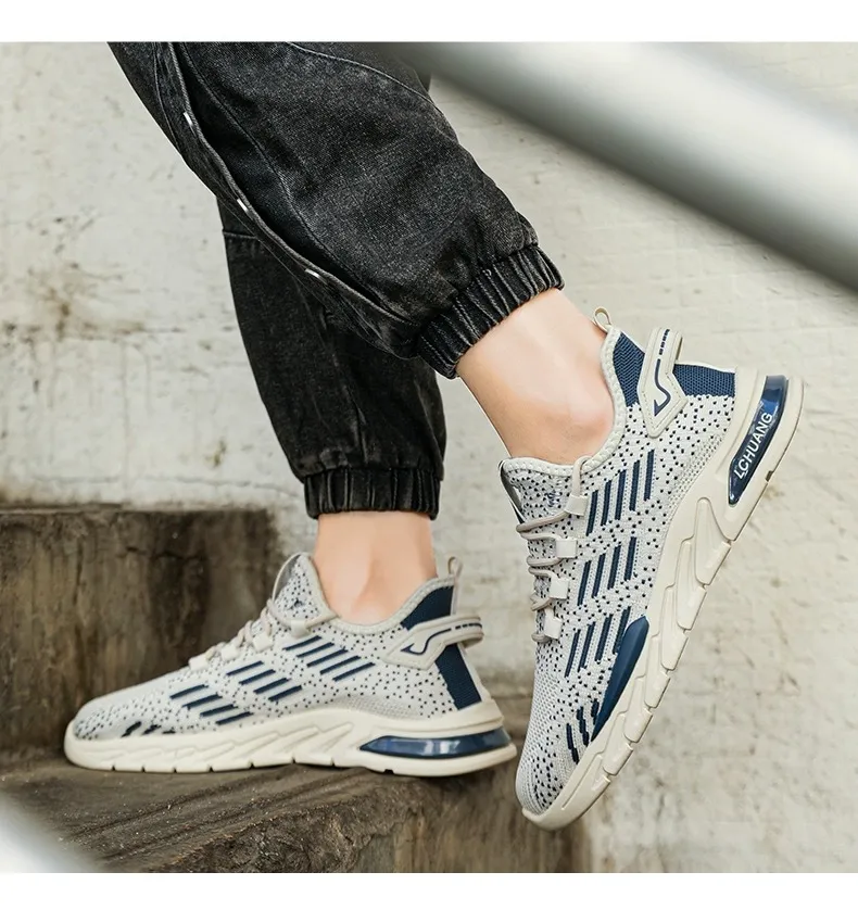 Mens Breathable Mesh Running Sports Shoes: Durable & Lightweight