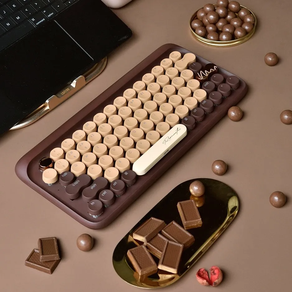 チョコレートワイヤレスBluetoothキーボード：ロマンチックな