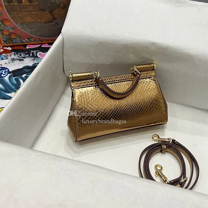 Serpentine Evening Bag Snakeskin Crossbody Handbag 10A Mirror Quality Designer Bag Top Handle Party Purse With Box