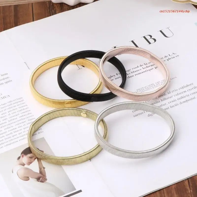 3 Paar Elastische Ärmelhalter Aus Metall (schwarz, Silber, Gold) - Anti-Rutsch, Dehnbar, Einheitsgröße Für Damen & Herren