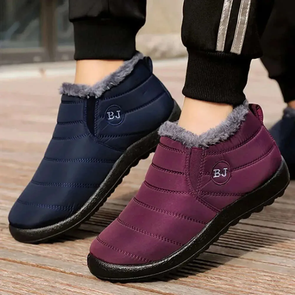 Winter Ankle Boots for Women with Fur Trim and Fuzzy LINING