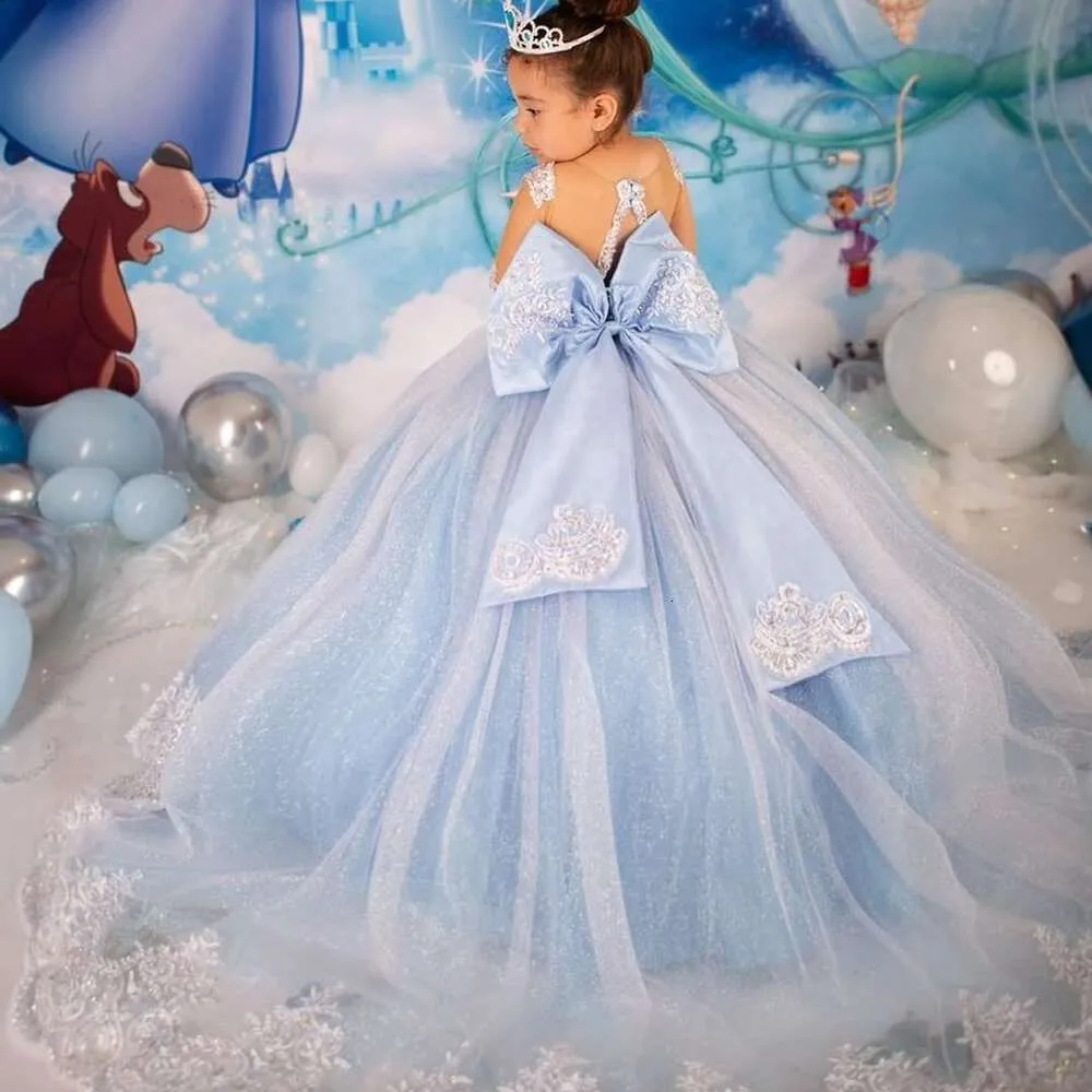 soft princess dresses for girls Princess Dress for Girls with Floral Lace & Cascading Ruffles