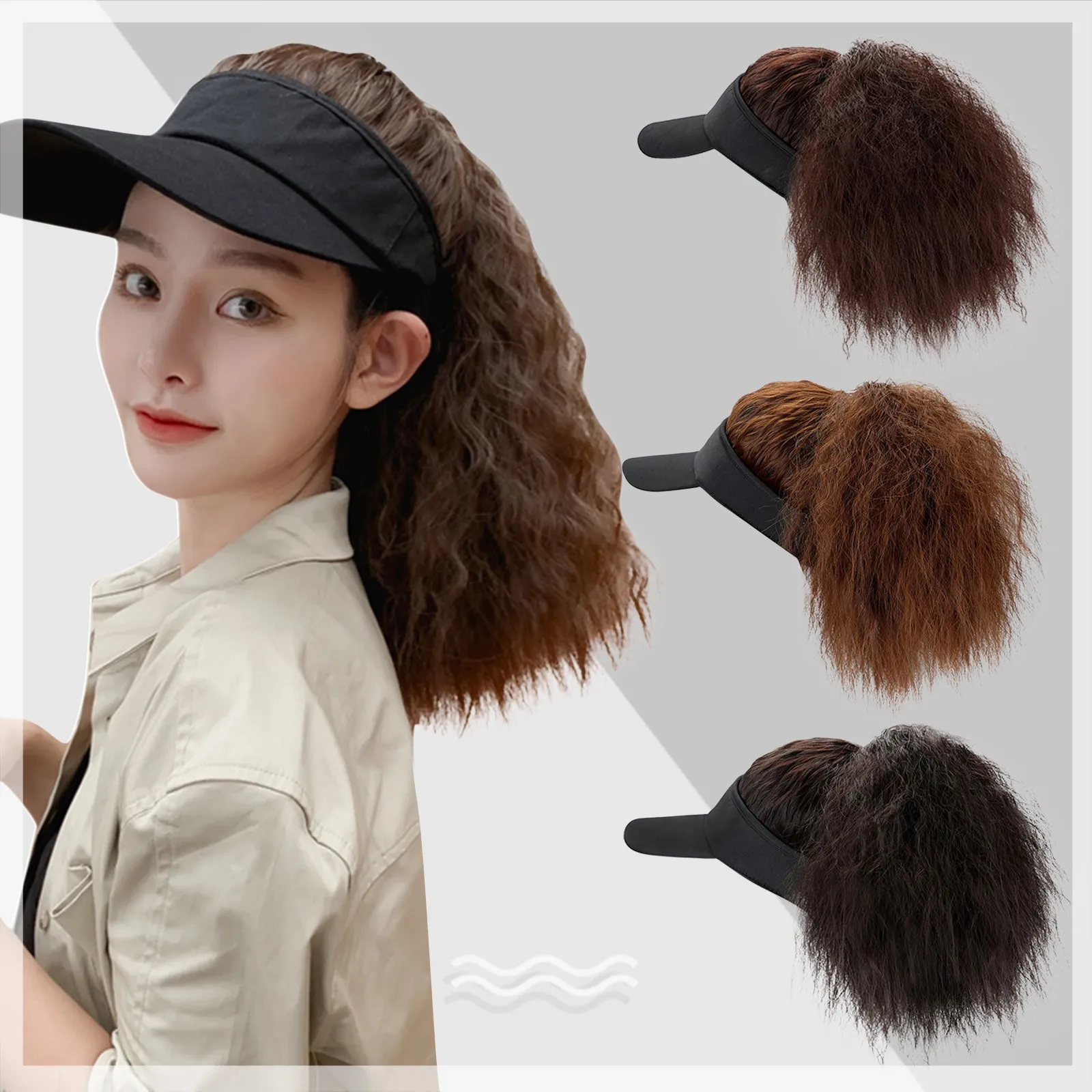 Womens Kinky Curly Baseball Cap With Brown Ponytail Extension Adjustable Wave Hairpiece For Summer From Ddmyhome 33.48 DHgate.Com