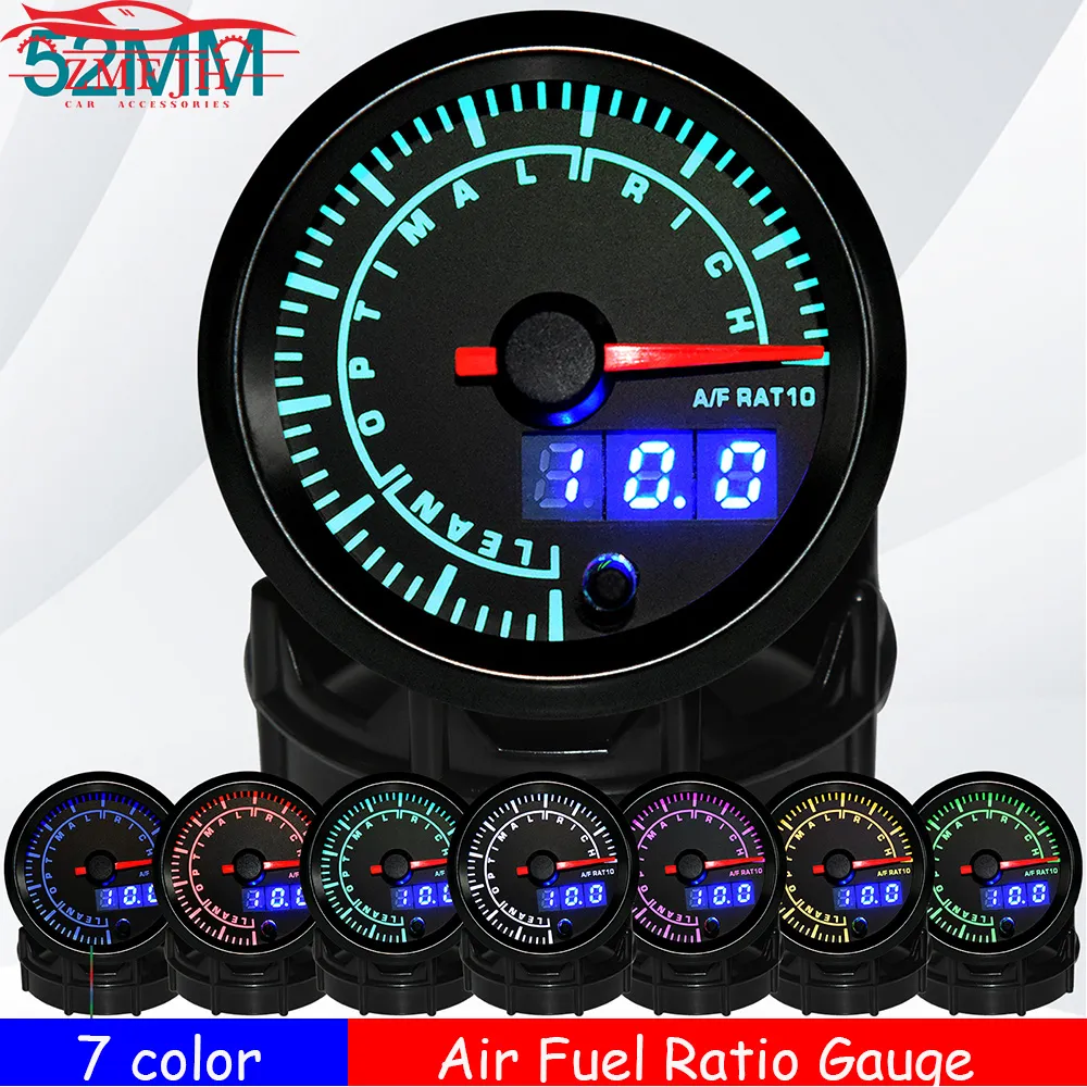 Backlight 52mm Air Fuel Ratio Gauge LED Digital Display for Gasoline ...