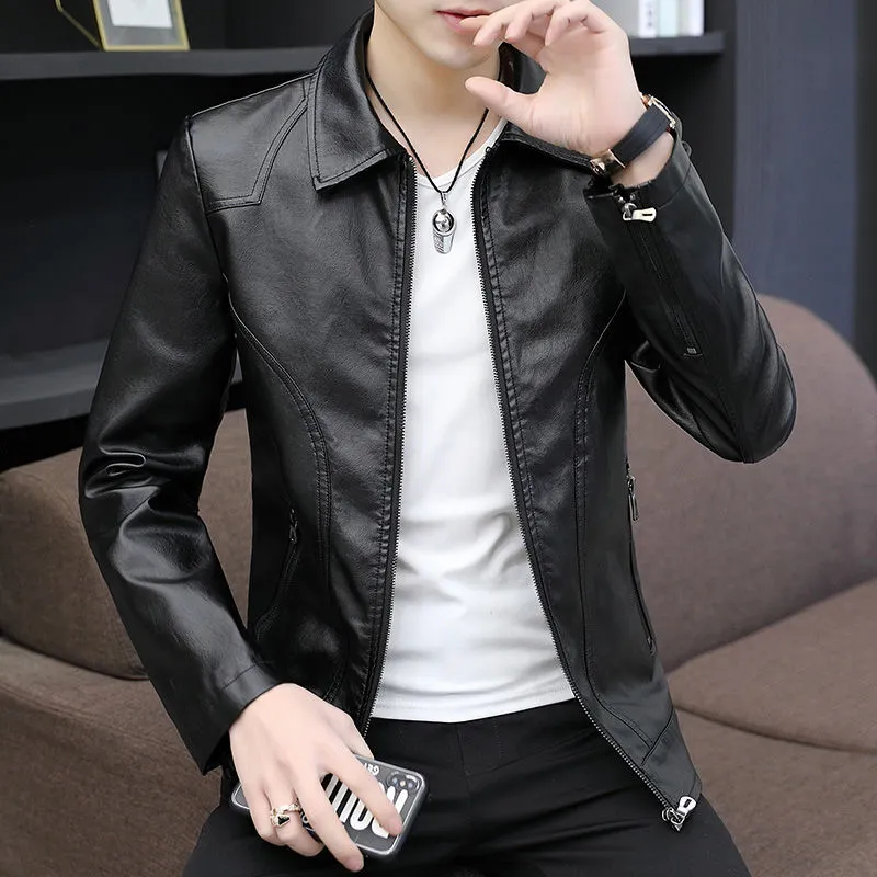 Blazer Style Blazer Leather Jacket Mens Casual Black Leather