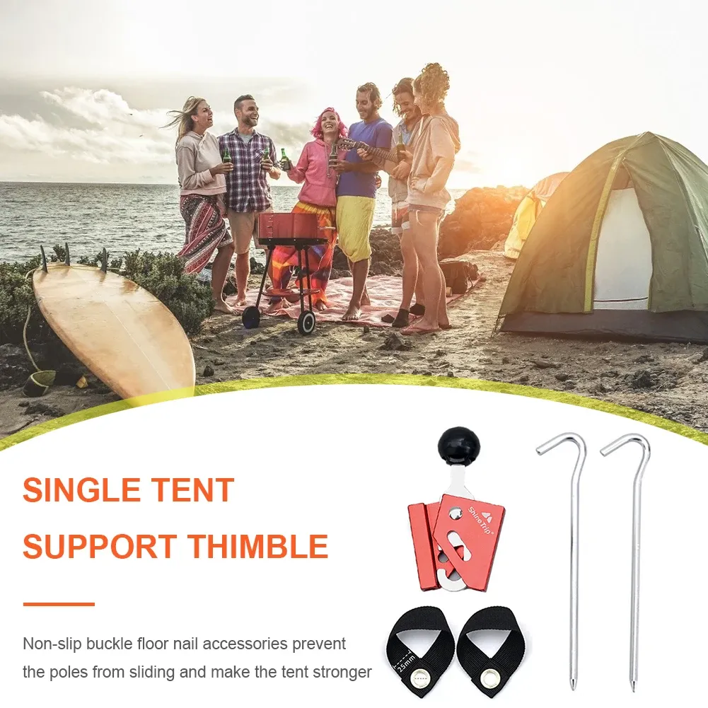 Tent Pole Tips Caps Adjustable Angle Canopy Aluminum Alloy Fixing Pole Round Top Cap for Single Tent Support Thimble