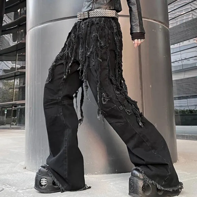 DHgate.com:Mens Punk Tassel Distressed Jeans: Dark Ribbon