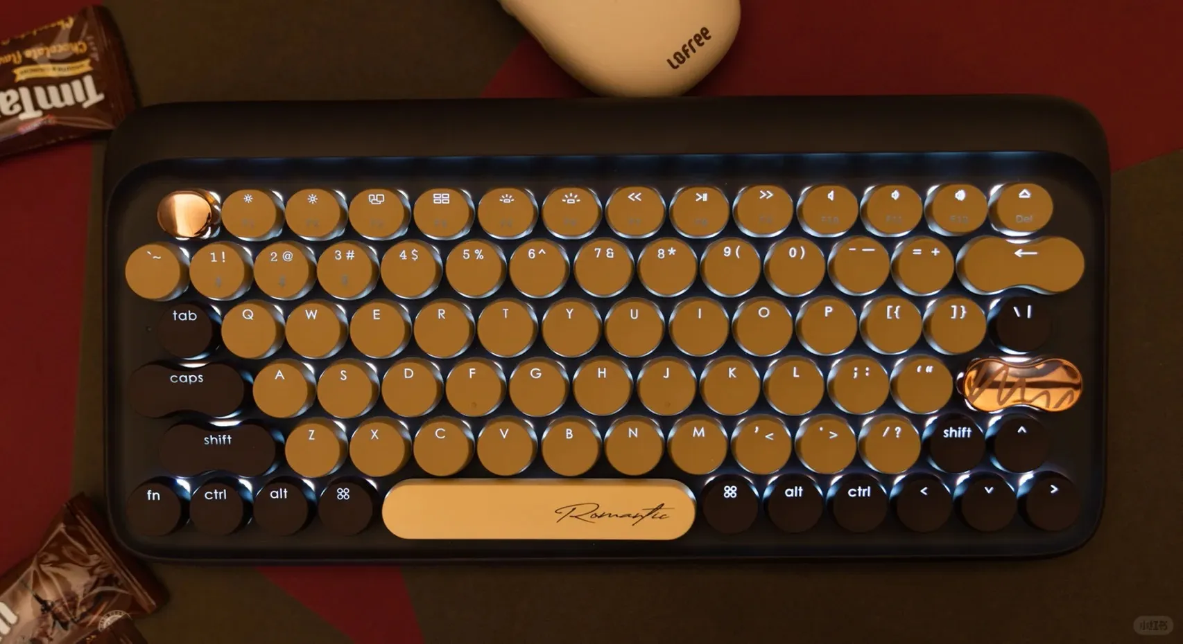 チョコレートワイヤレスBluetoothキーボード：ロマンチックな