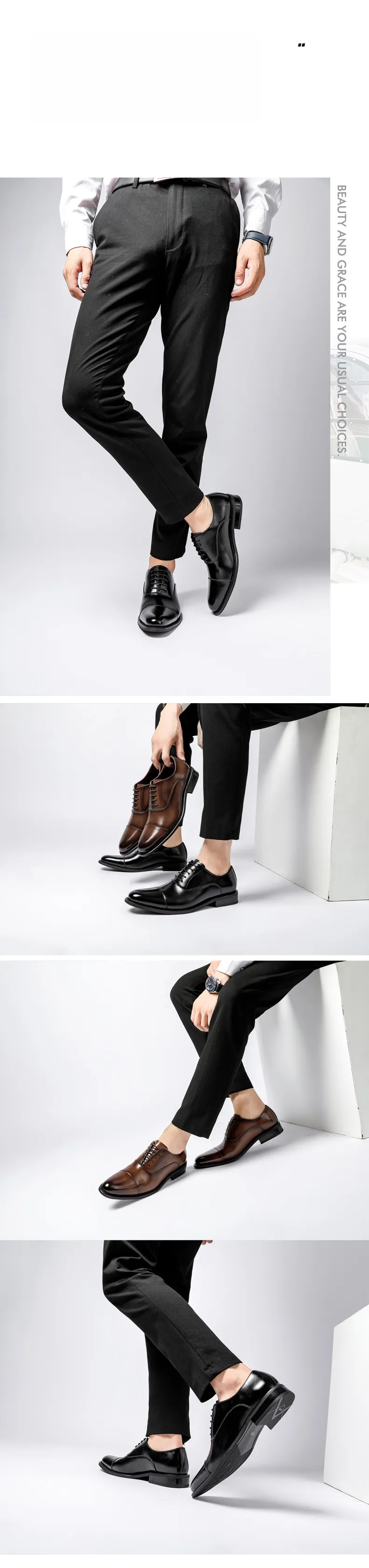 Scarpe eleganti da uomo in vera pelle Oxford da uomo, stile britannico_voghion.com