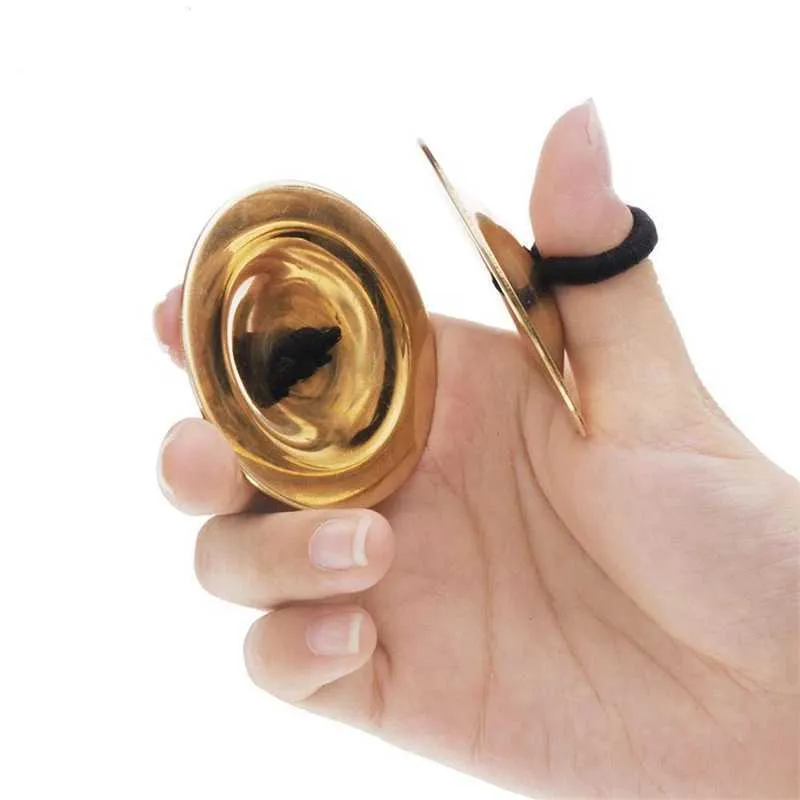 DHgate Silver Baby Belly Dance Finger Cymbals for Early Education Music Development Toys Gifts
