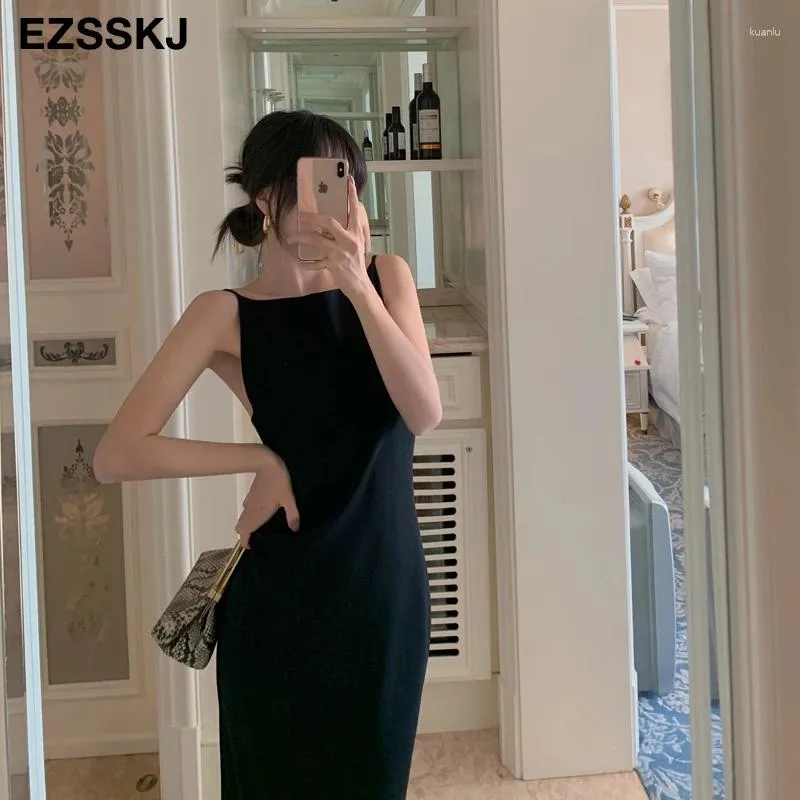 Save Big on Bulk Plunging Neckline Dresses Backless Backless Dress Casual:  Elegant Strapless Maxi Dress Slim Fit, Split Side, Off Shoulder Design For 