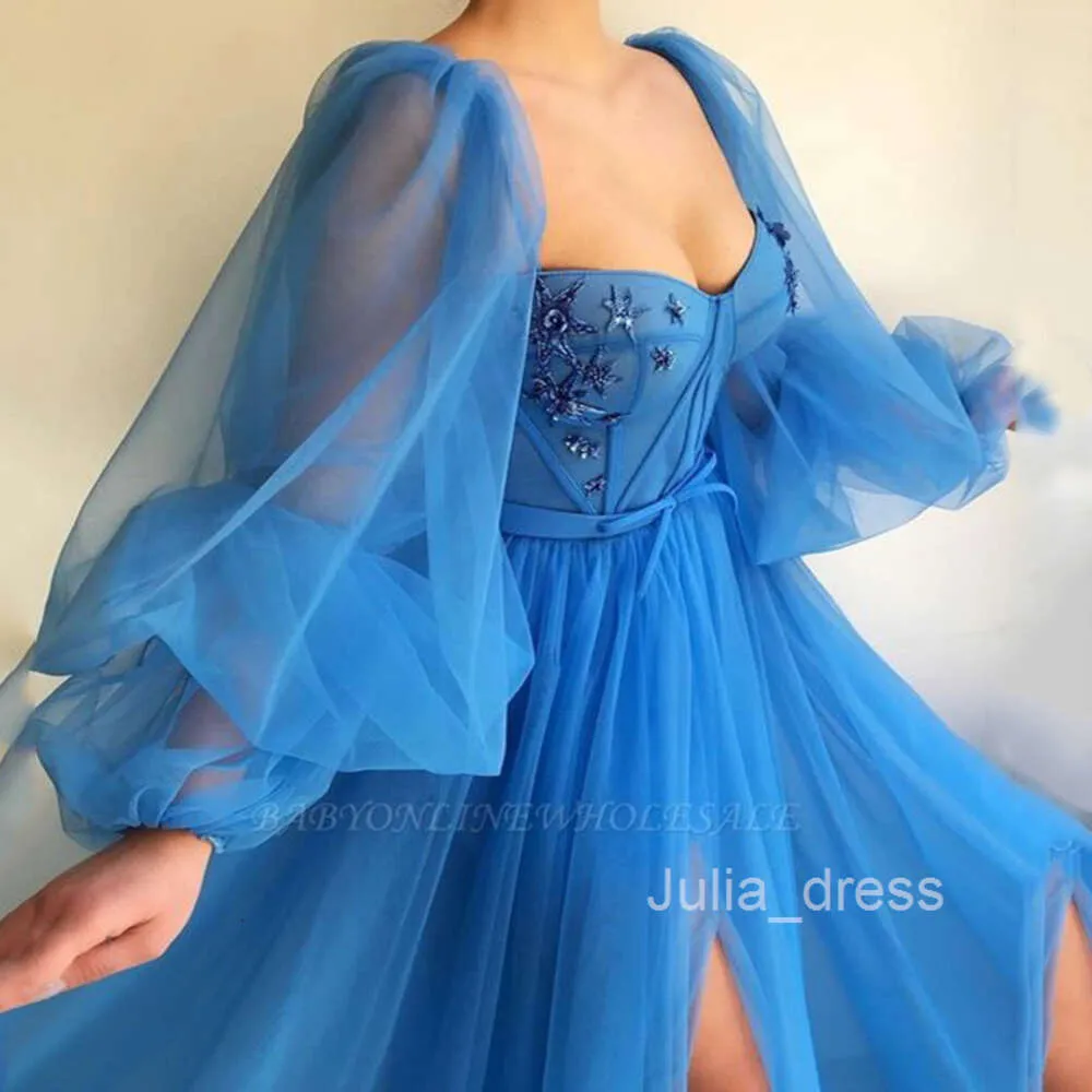 sachin and babi light blue dress Star Embroidery Prom Dress, Long Gray Party Dress, Off Shoulder Graduation Gown, Star Bridesmaid Gown, Celestial Bridal Gown, Floor Length main image 0