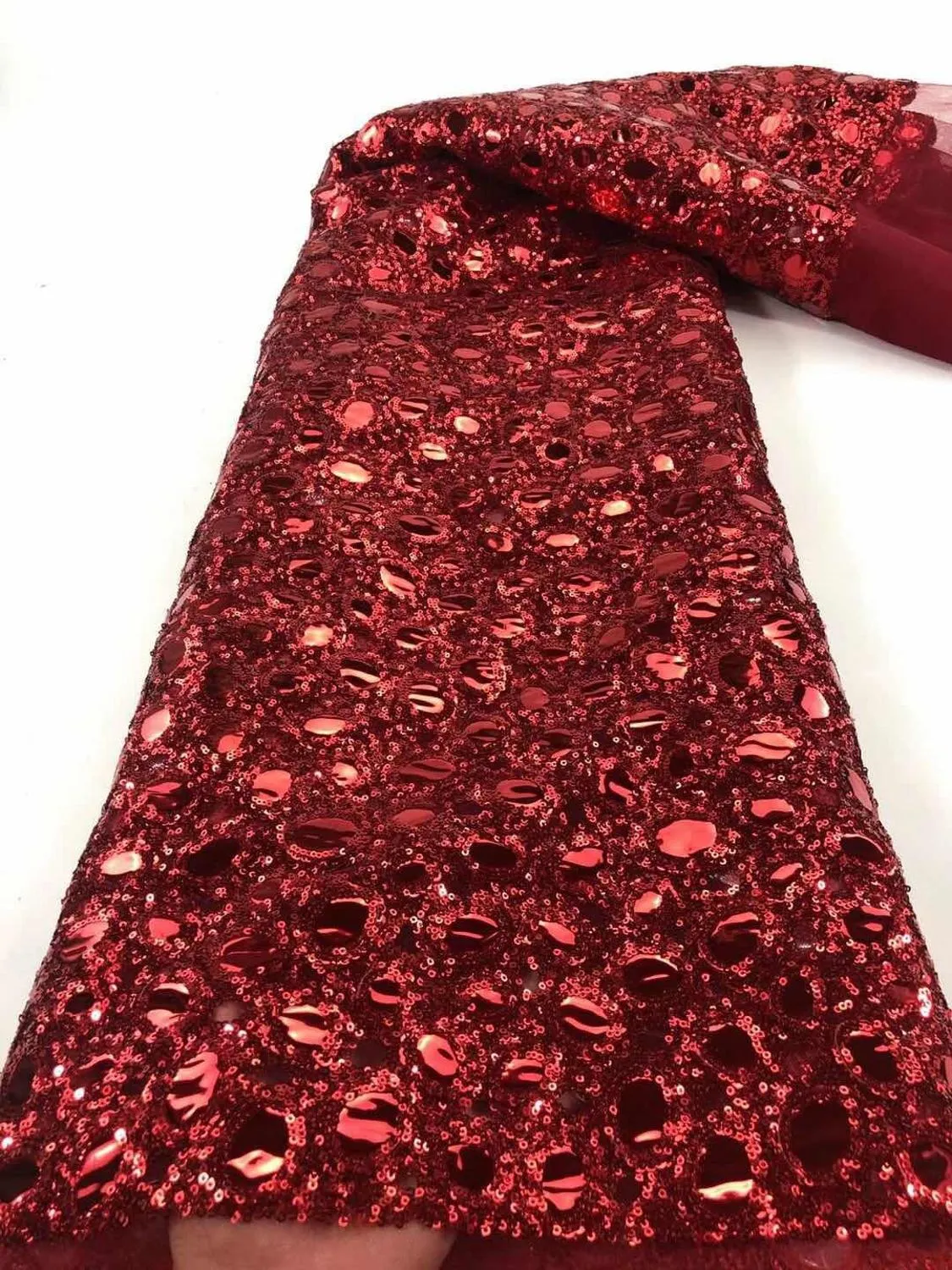 green emerald velvet dress 5 YARDS / 9 COLORS / Noam Sequin Beaded Embroidery Glitter Mesh Sparkl –  Classic Modern Fabrics main image 1