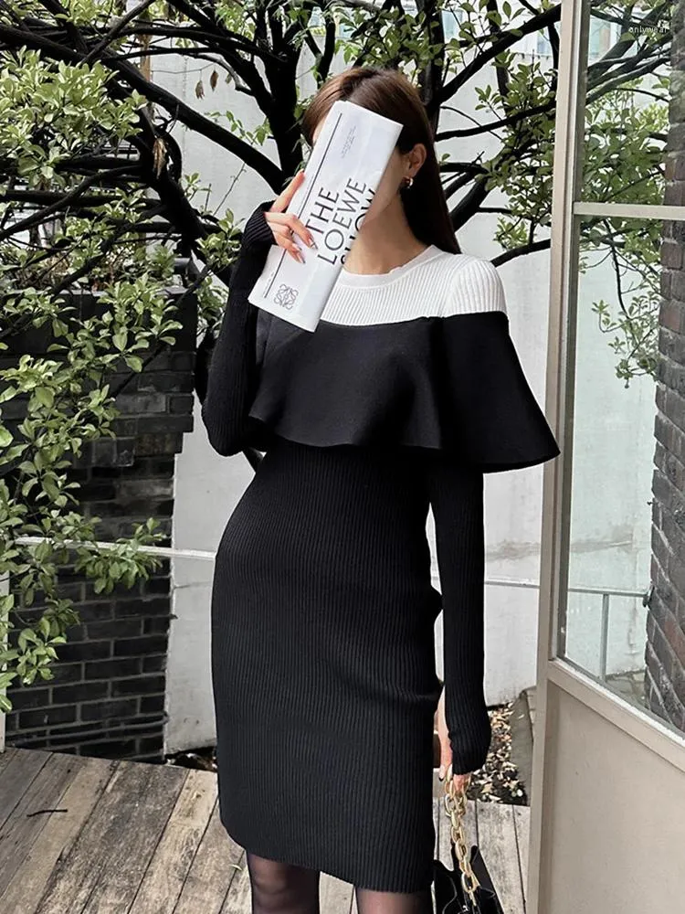 Korean knitted dress best sale