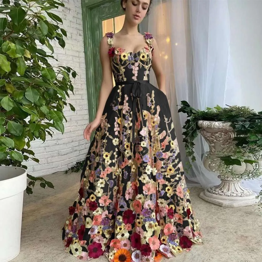 green emerald velvet dress Teri Jon by Rickie Freeman Women's Floral Embroidered Gown - Blush Multi main image 1