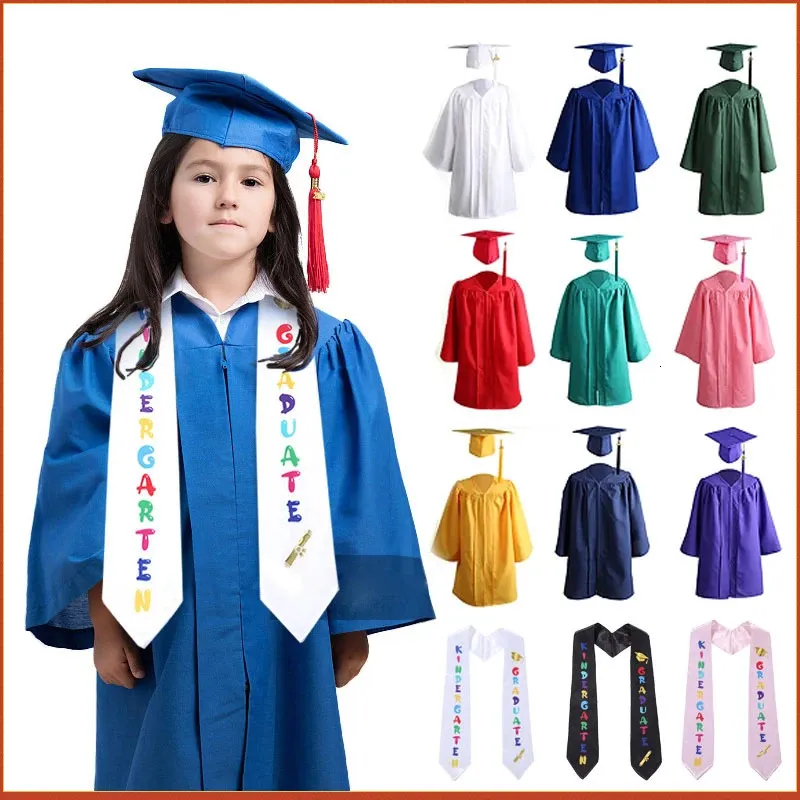 DHgate Kids Graduation Gown and Cap Set 2 Piece Academic Uniform for Kindergarten and Bachelors Ceremonies 24 Colors Baby Kids Maternity