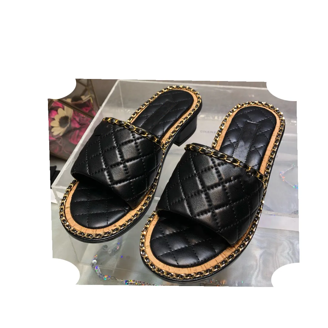 Save Big on Bulk Sheep Skin Sandals Sheepskin Flip Flops: Women's Summer  Sandals With Chain Detail Casual High Heel Shoes For US EU Best Deals  on