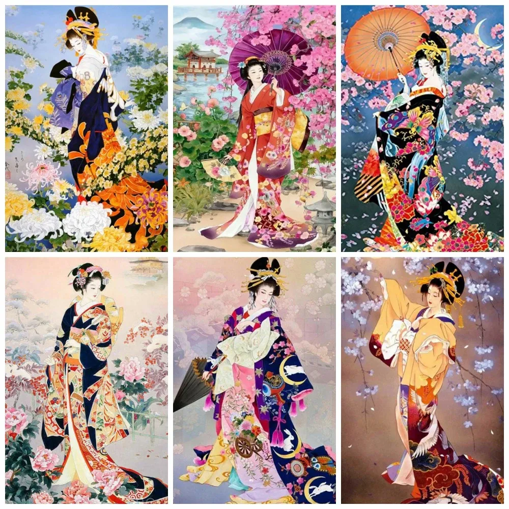 babachan⭐︎ 2024HUACAN Diamond Painting Kit - Japanese Woman, Full Drill