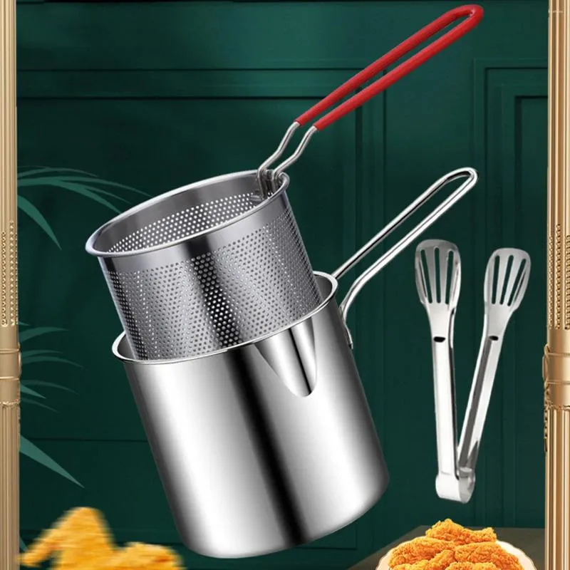 DHgate 304 Stainless Steel Deep Fryer Pot Mini Japanese Tempura Oil Saving Small Household Non stick Frying Pan with Filter Screen Home Garden