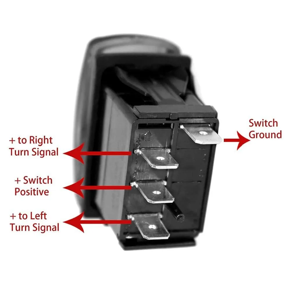 Signal Rocker Switch 4-Pin Waterproof Turn Signal Rocker Switch with Green LED Indicator for ...