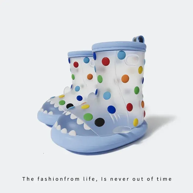 DHgate Colorful Shark Rain Boots Transparent Jelly Beach Shoes for Kids Baby Kids Maternity