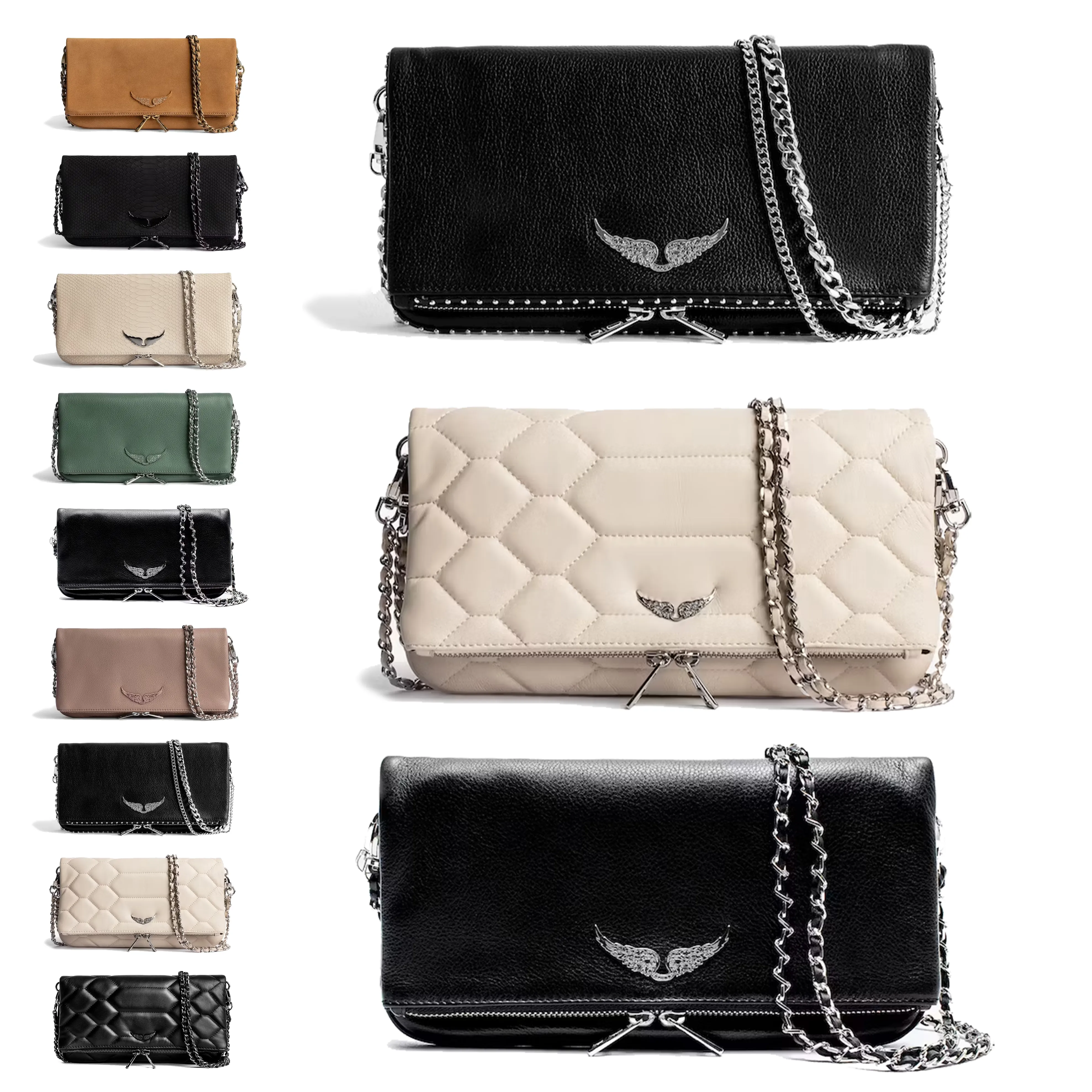 Bolsos de alas de las alas Zadig Voltaire Bolsas para mujeres Bolsas para hombres Bolsas de diseñador Bolsa de ala embrague Bolsa de cuero de cuero Luxury Cross Classplape Bolsas