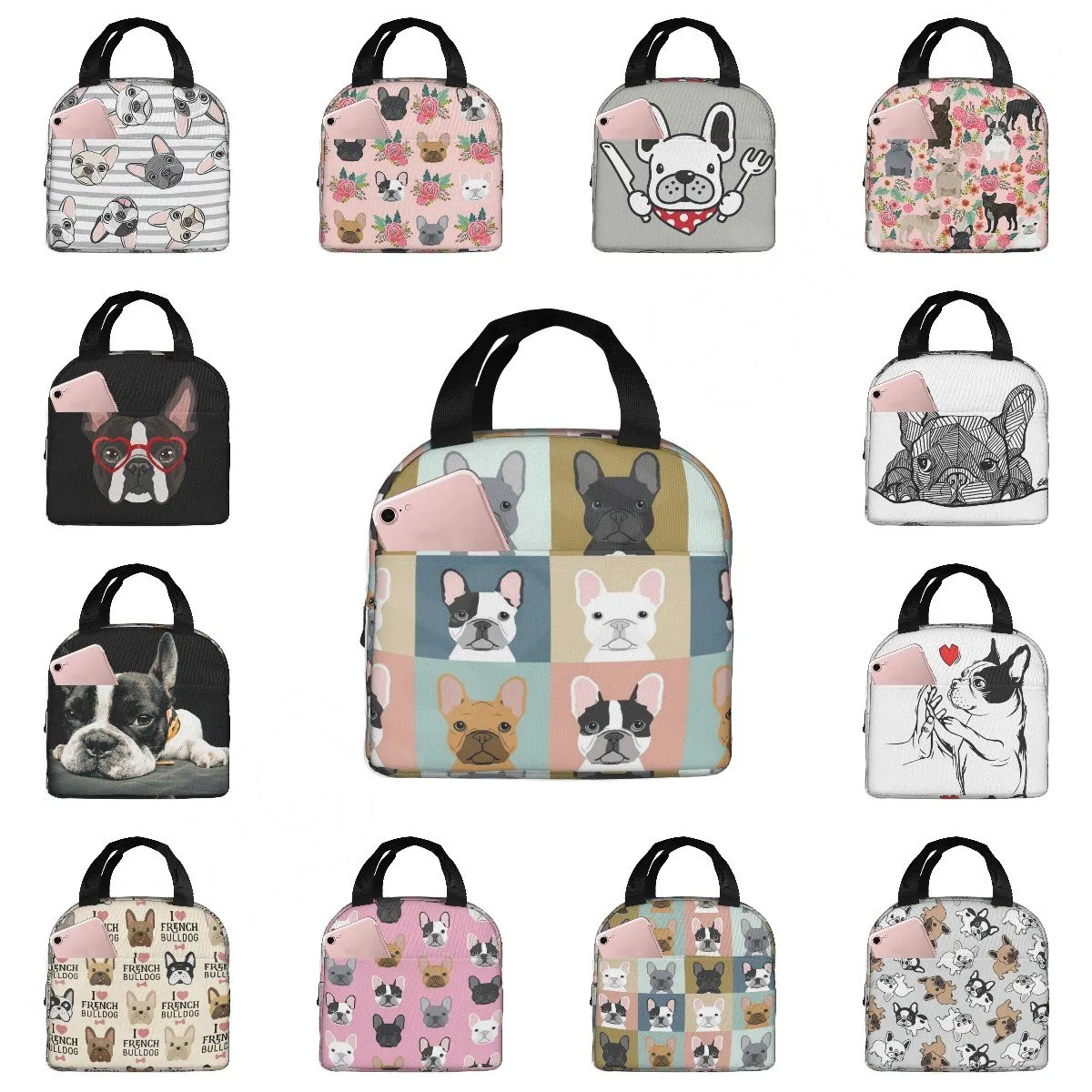 French bulldog insulated lunch bag outlet