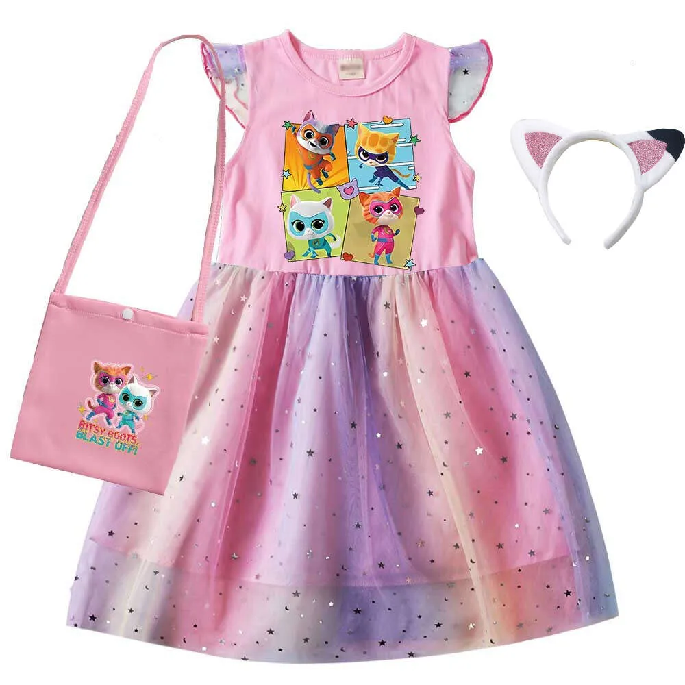 Super Cute Girls SuperKitties Costume Set Dress Bag Headband