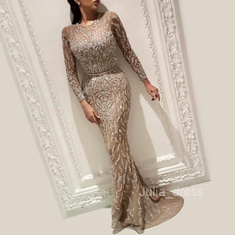 chinese dress ladies Elegant Brown Fishtail Midi Dress with Long Sleeves for Autumn-Winter –  Canary Houze main image 1