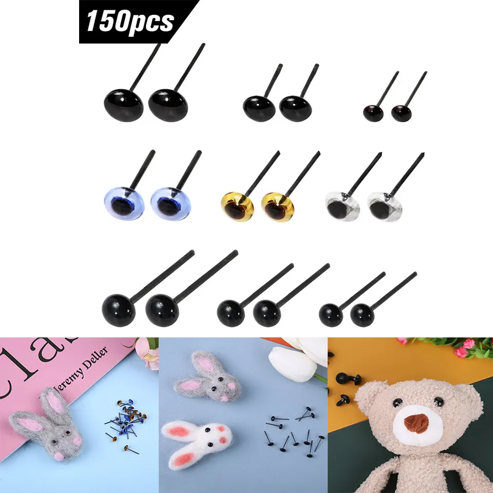 Colorful Plastic Safety Doll Eyes for DIY Crafts Needle Felting and Amigurumi 150pcs 2 3 4 5mm