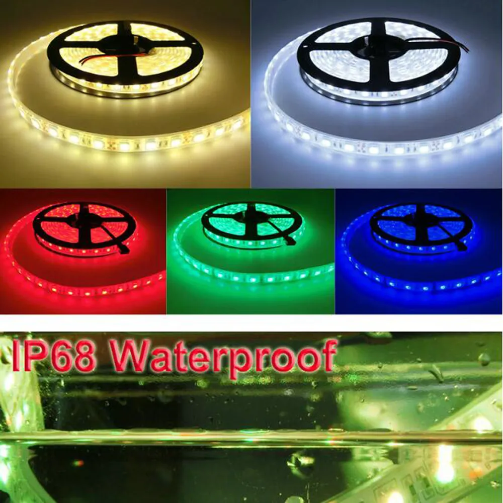 5m 12V 24V IP67 IP68 RGB LED Rope Strip Tube Waterproof Underwater ...