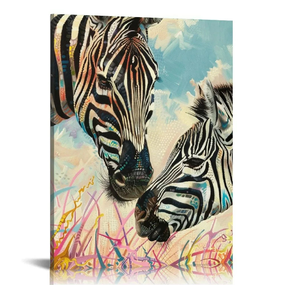Animal Artwork Nursery Wall Art Colorful Zebra Family Canvas Poster for  Nursery Bedroom from Dhgate Paintings - price 19.09, image size:1000x1000