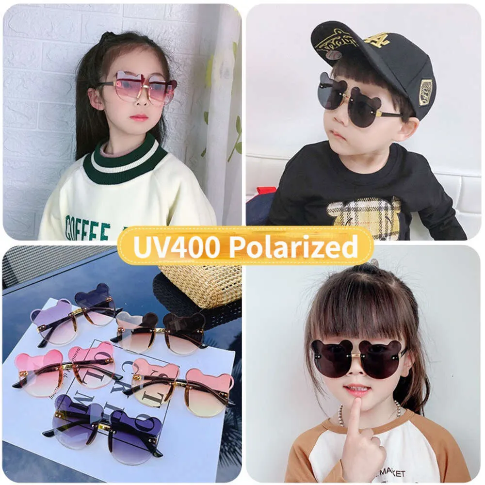 Children Cute Animal Cartoon Vintage Rimless Polarized Boy Girl Outdoor Sun Protection Glasses Kids UV400 Sunglasses From 7 21 DHgate