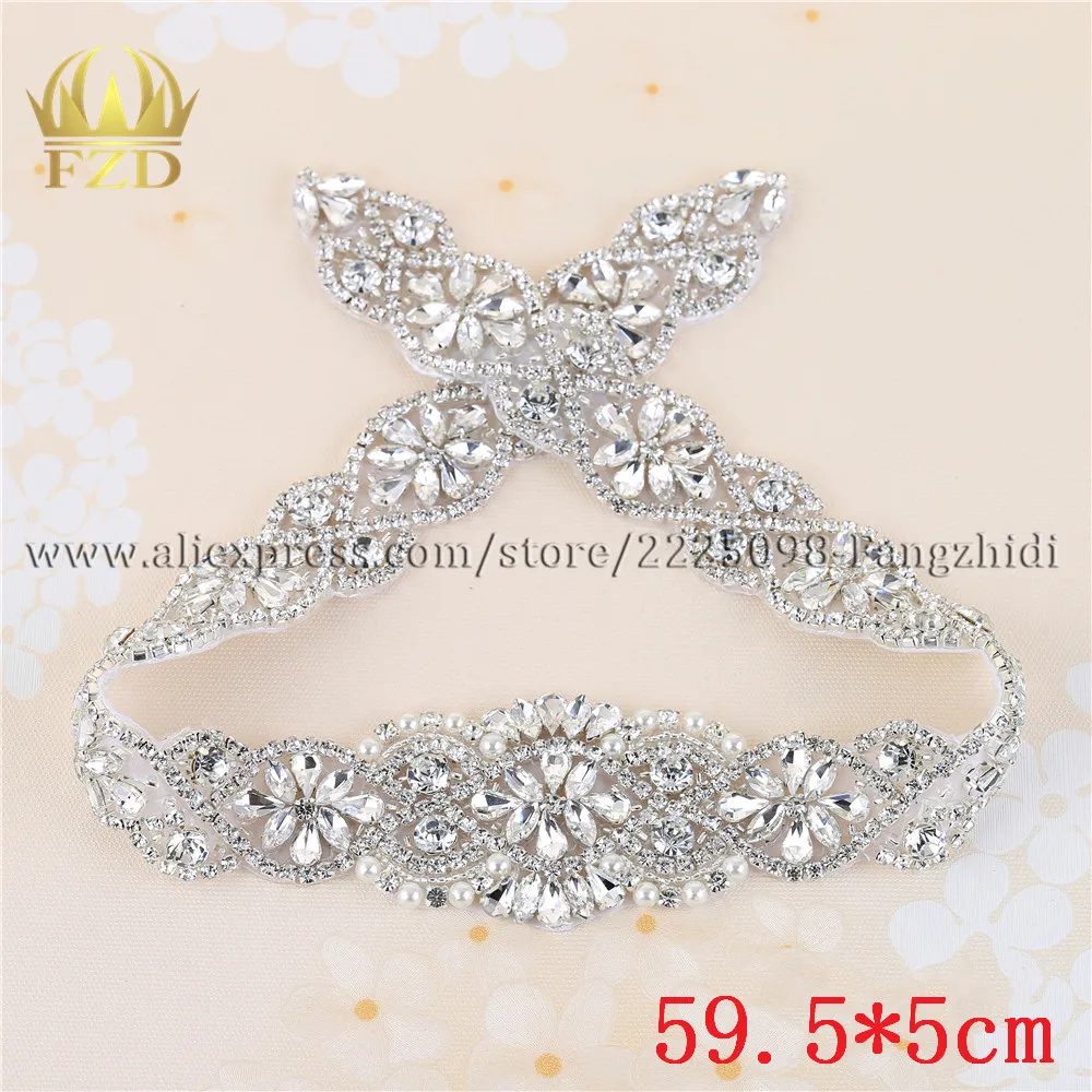 Handmade Silver Crystal Rhinestone Applique Sew On for  display picture 3