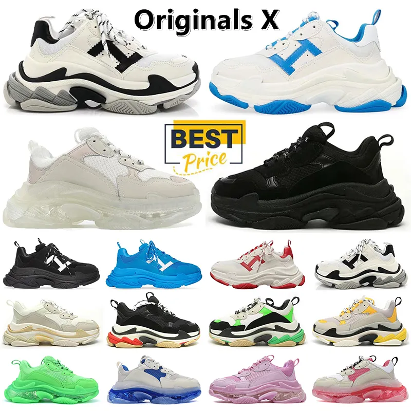 Triple S Clear Sole Platform Sneakers Chaussures sportives decontractees pour hommes Femmes 2024 Breathable PVC Upper Eva Sole exterieure