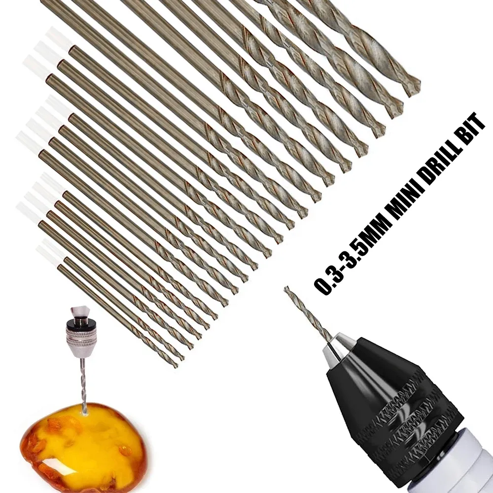 10-Piece HSS Mini Twist Drill Bit Set - Fully Polished, Sizes 0.3mm To 3.5mm 11 thumbnail image