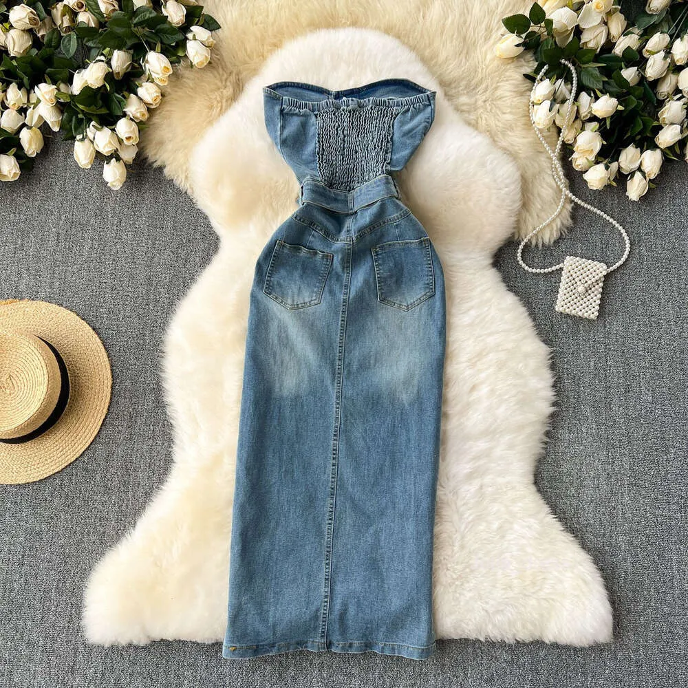 floral dress denim jacket Cropped Denim Jacket & Blue Floral Tiered Dress Set