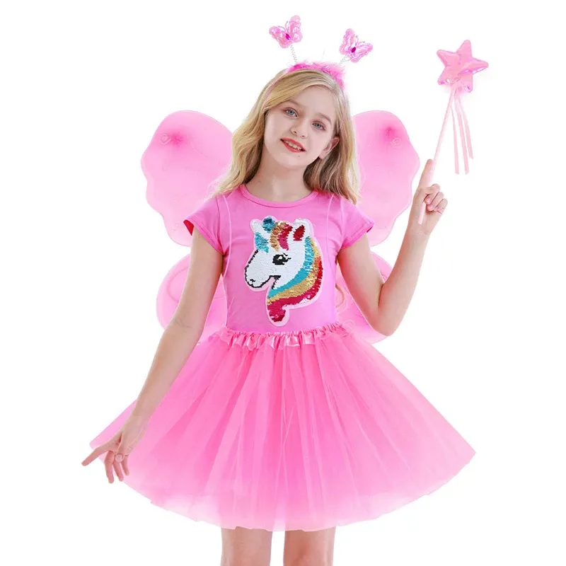 sachin and babi light blue dress Fairy Dress Up Costume Set with Colourful Wings Wand main image 0