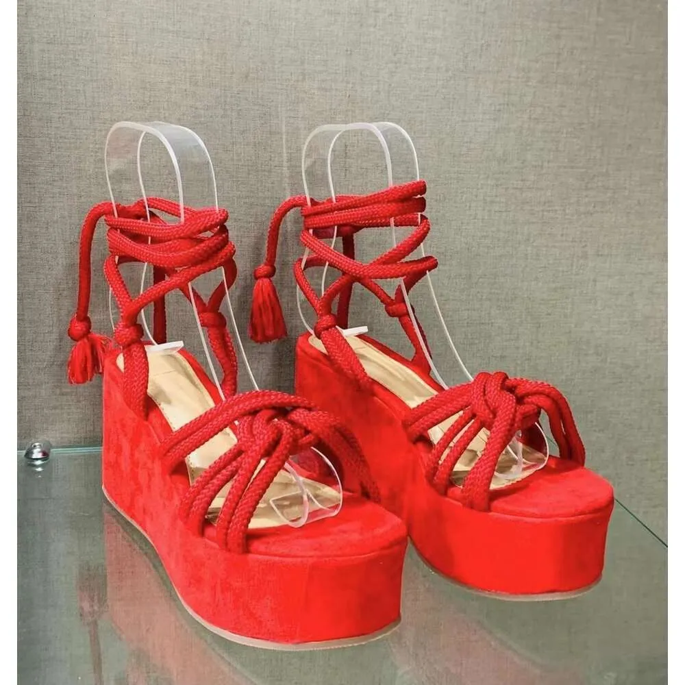 Strappy New Wedge Fashion Round Cross Tied Open Toe Women Platform Sandals Zapatos De Mujer Ddmysaturn_desvips.com