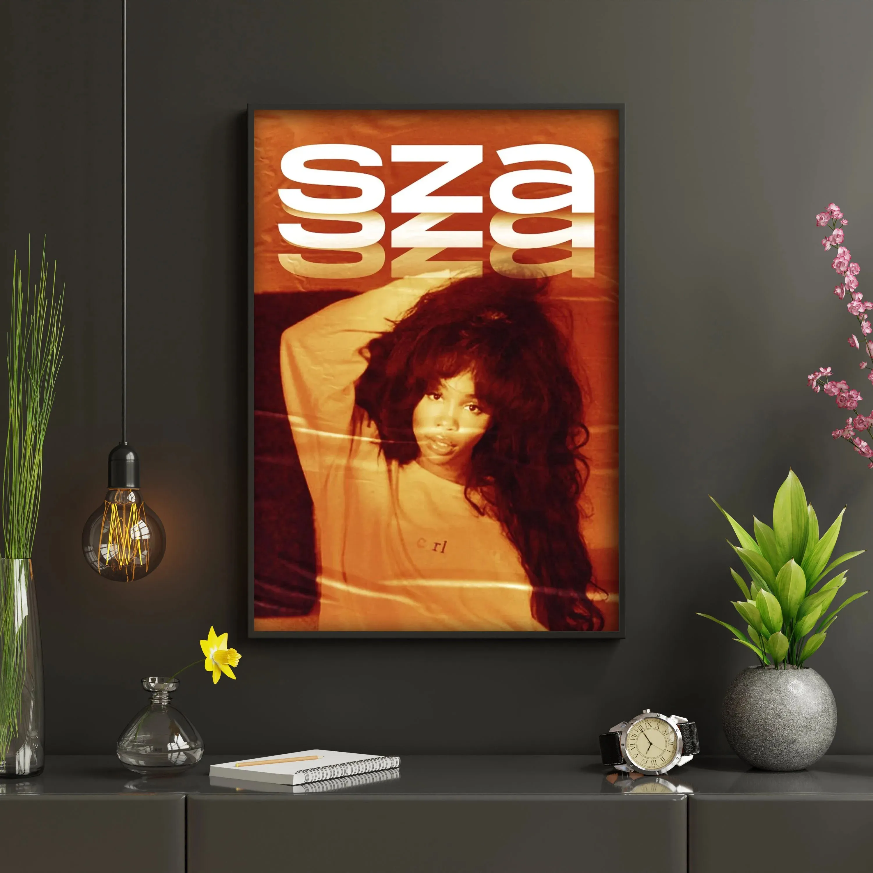 Poster Sur Toile Pop SZA 10 - Décoration Chambre, Bureau, 30 X 45 Cm, Impression Haute Qualité, Sans Cadre