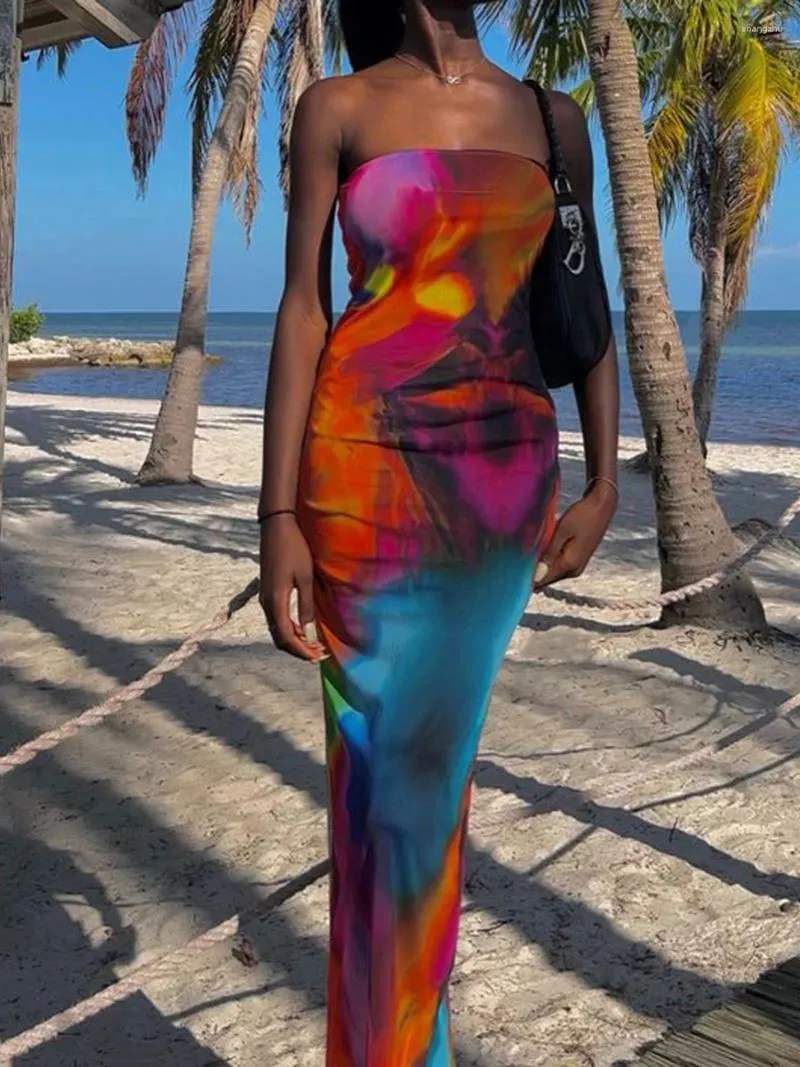 Tie dye tube top dress 2025