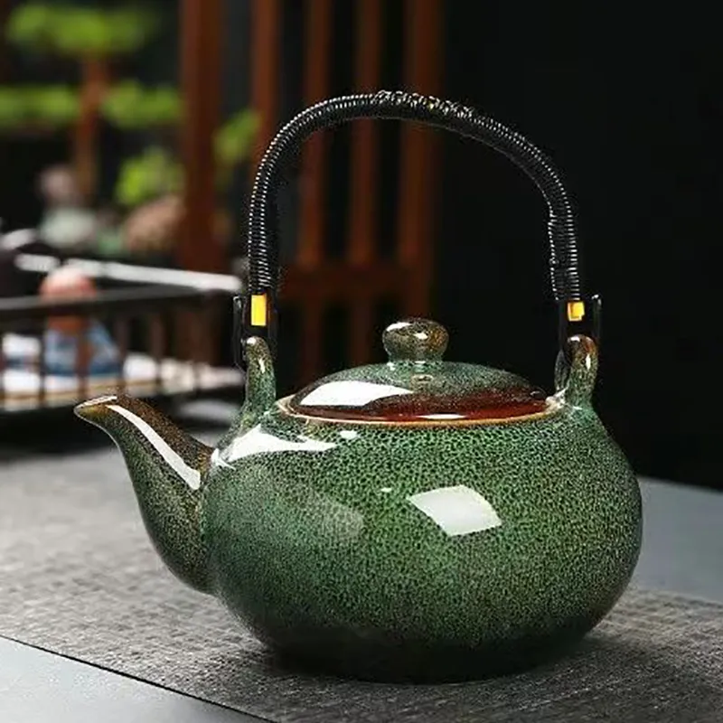 Puer Tea Set Vintage Chinese Style Teapot With Lifting Beam