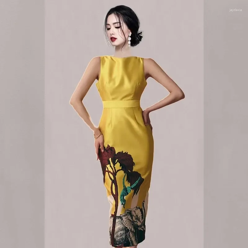 Casual Bodycon Midi Dress Vintage Women Yellow Sleeveless Tank with Peplum  and Hooded Collar from Dhgate Basic & Casual Dresses - price 42.03