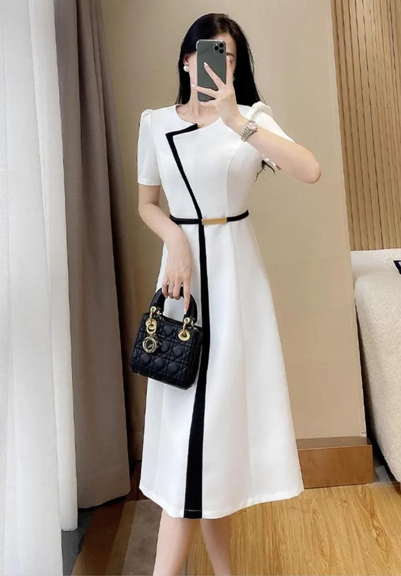navy blue dress for baby girl Women's Square Neck White Dresses