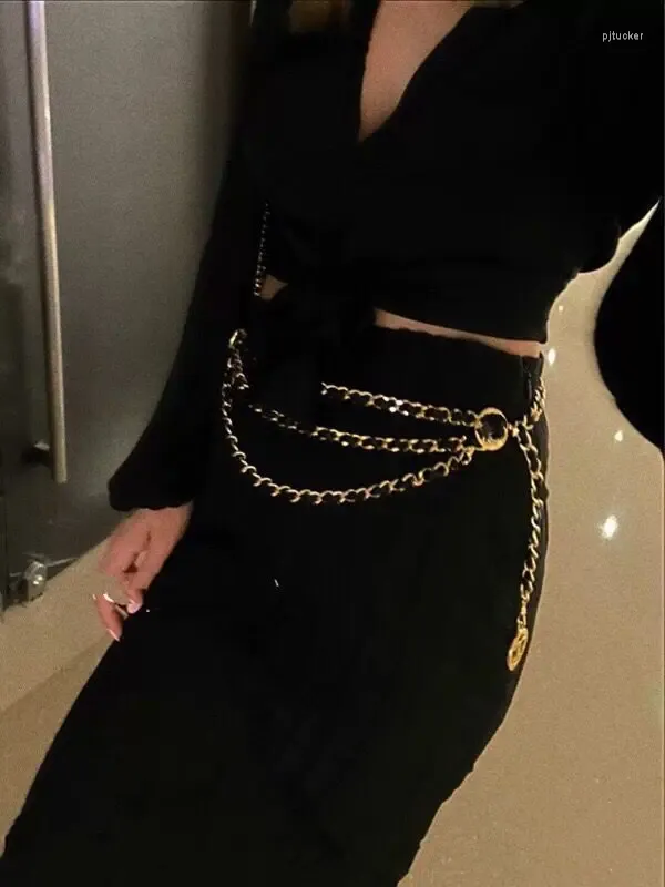 Vintage Adjustable Gold Plated Belt with Three Layer Waist  display picture 3