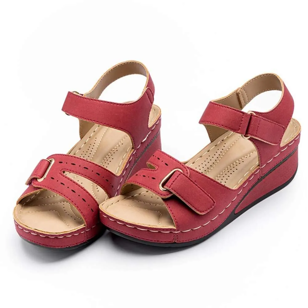 Sandali da donna con zeppa, ortopedici, con fibbia, nuovi, alla moda, estivi, morbidi e sexy, con punta aperta, calzature da donna Ddmysaturn_voghion.com